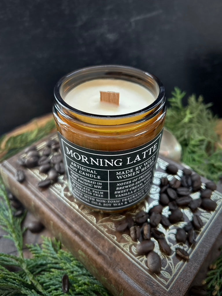 Morning Latte Wood Wick Candle