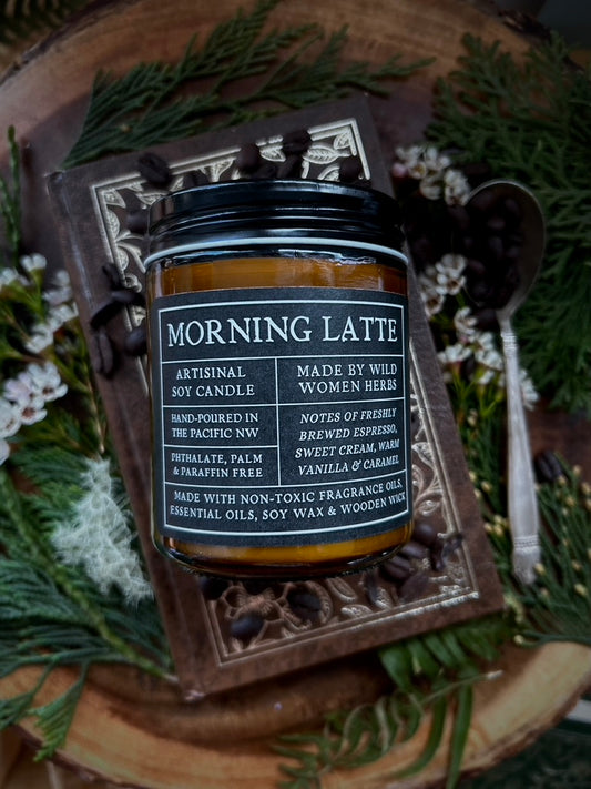 Morning Latte Wood Wick Candle